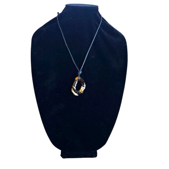 Free People Summertime Cord Choker in black with Pendant NWT - Picture 2 of 3